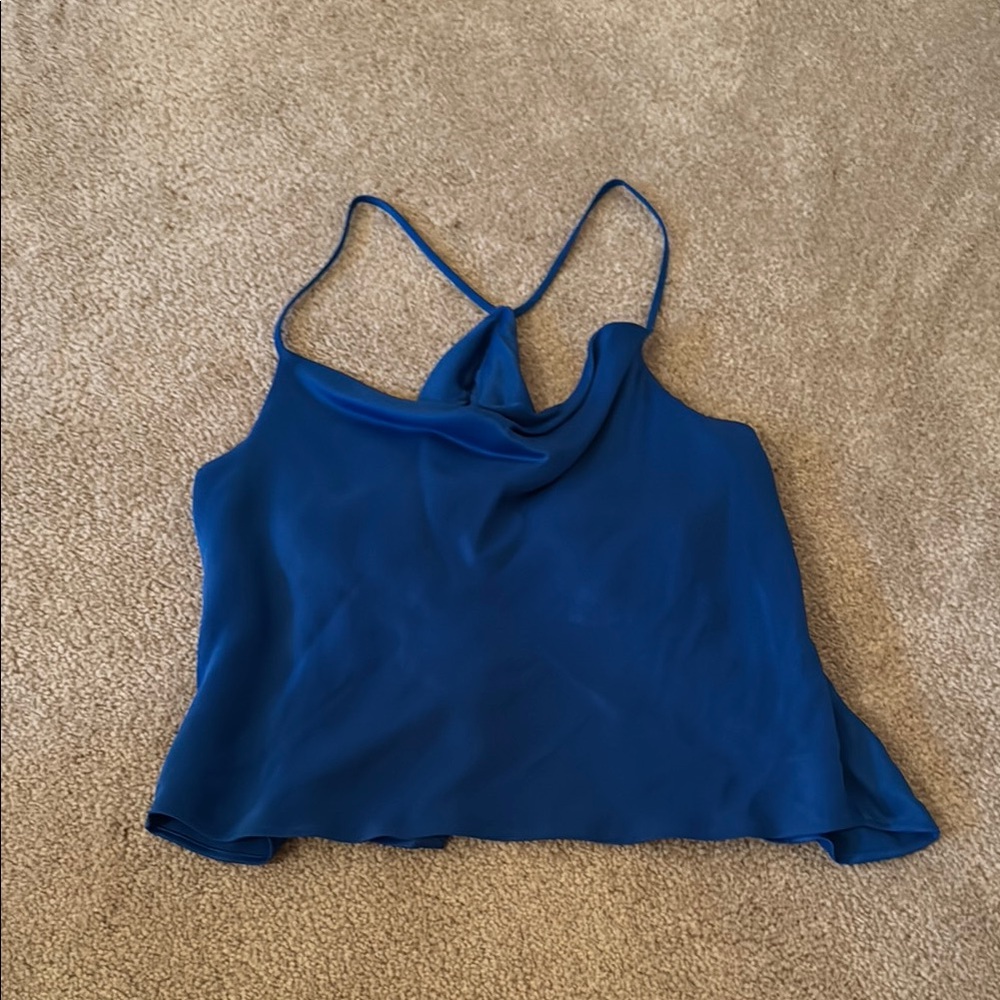 Zara Blue Backless Crop Camisole